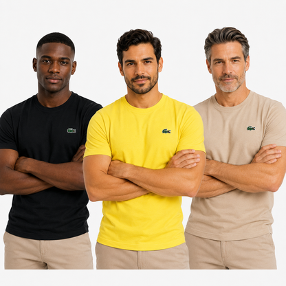 PACK 3 CAMISETAS LACOSTE – EDICIÓN PREMIUM | 70% DE DESCUENTO ¡SOLO HOY! | PAGA AL RECIBIR