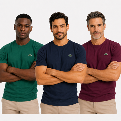PACK 3 CAMISETAS LACOSTE – EDICIÓN PREMIUM | 70% DE DESCUENTO ¡SOLO HOY! | PAGA AL RECIBIR