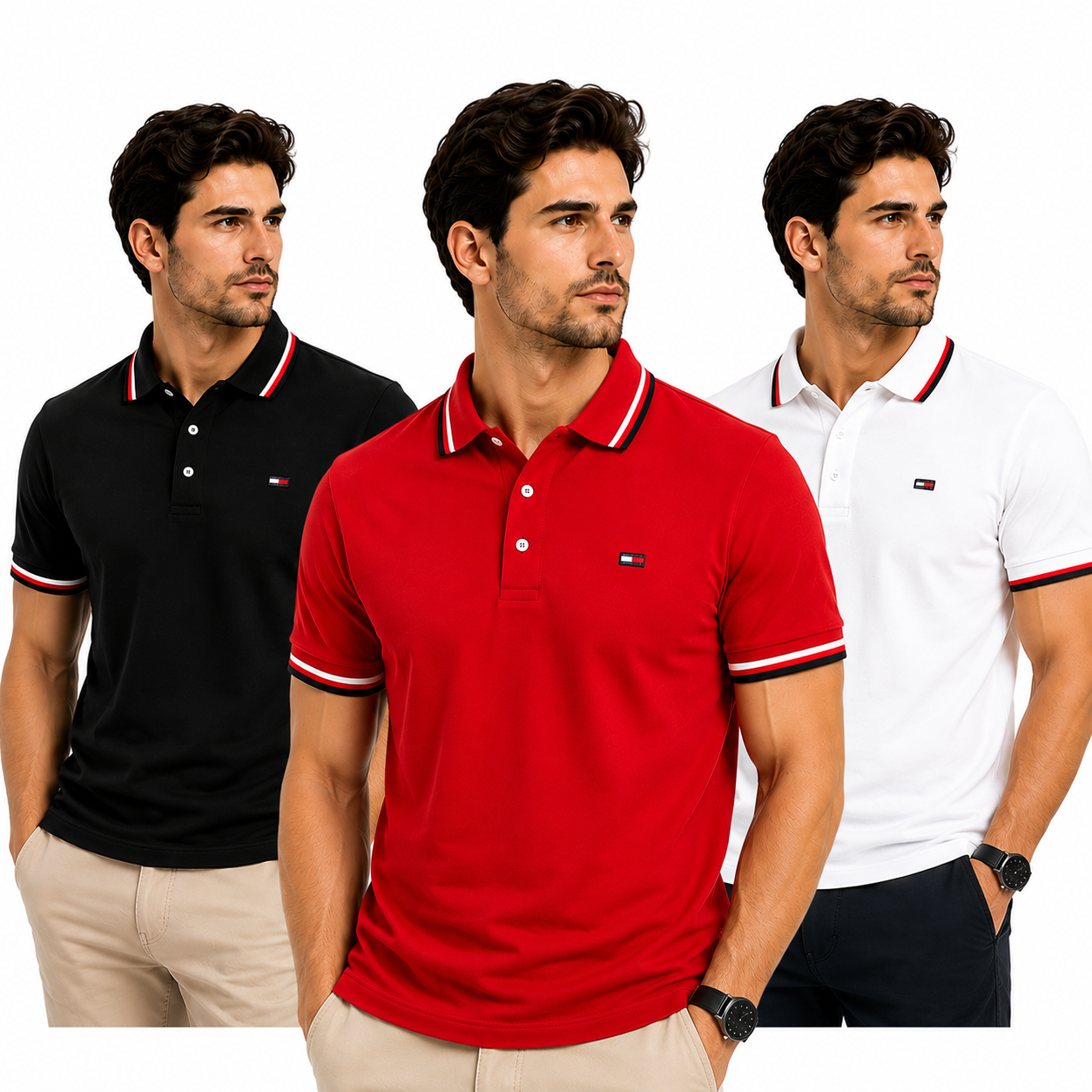 PACK 3 POLOS TOMMY HILFIGER - EDICIÓN PREMIUM| 70% DE DESCUENTO SOLO HOY | PAGA AL RECIBIR